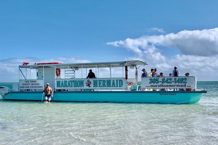 a small boat in a large body of water