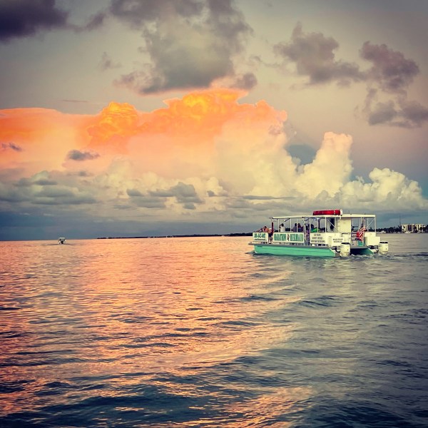 a sunset over a body of water