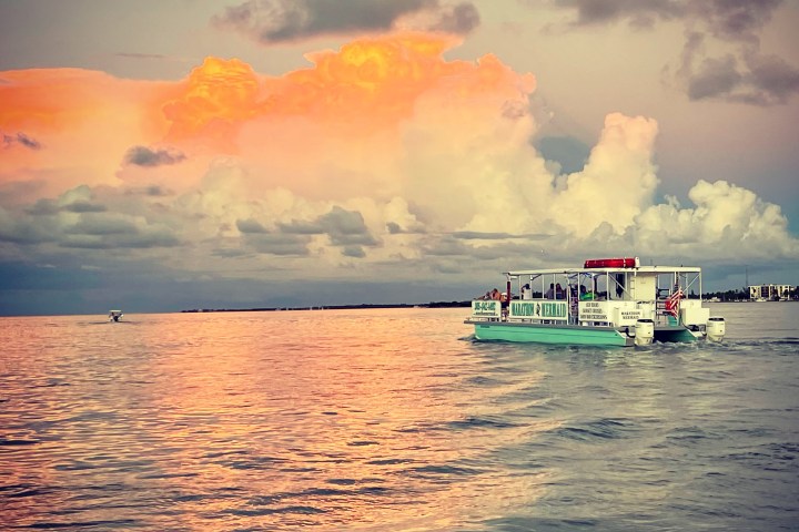 a sunset over a body of water